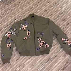 All Saints green bomber jacket